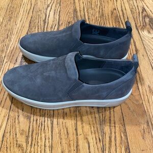 NWOB Ecco Danish Design Slip on shoes in Grey Nubuck Leather Sz Mens 10 EU 44